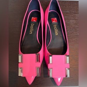 NWT Ballin Flats Patent Leather Studded Buckle Size 38 Made in Italy Retail $398